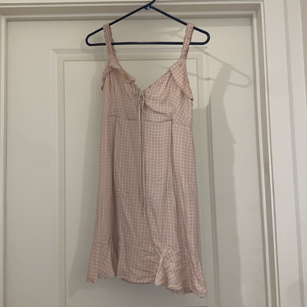 a baby pink flannel dress, never been worn.